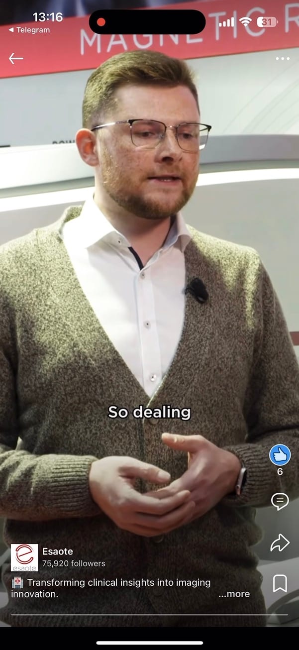 Dr Konstantin Kenigsberg during an Esaote interview at ECR 2025