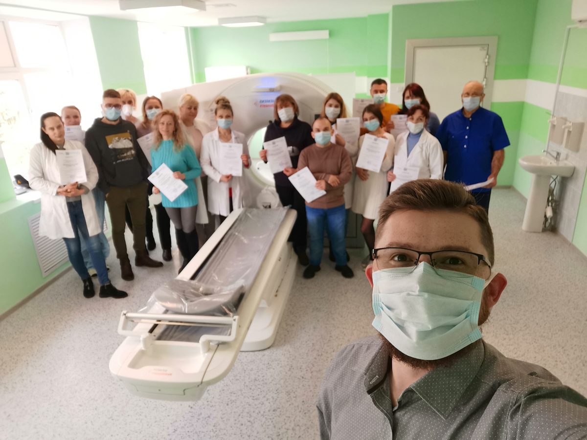 Clinical team after CT training and protocol implementation in Mozyr